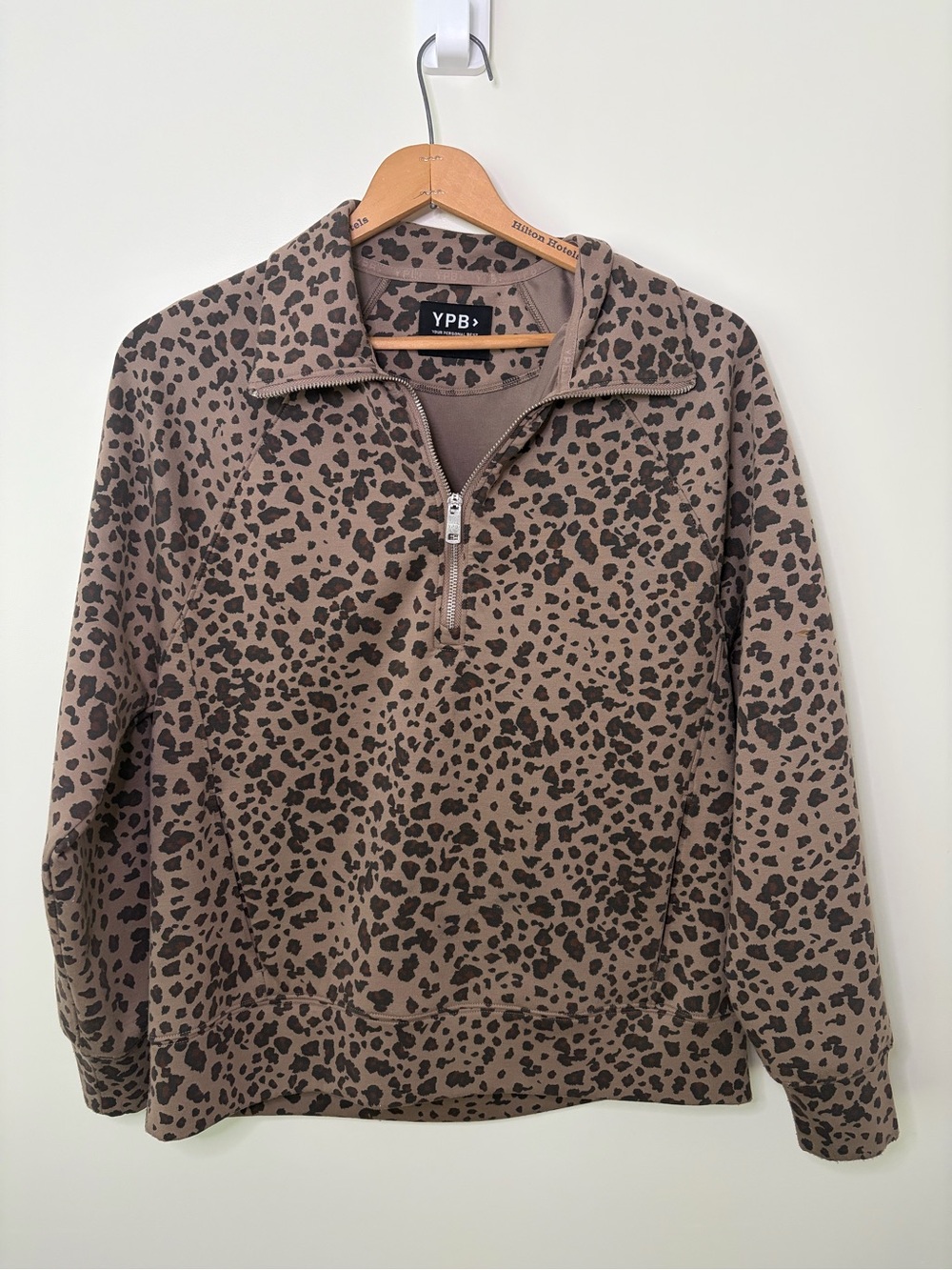 Abercrombie YPB Leopard Print Quarter Zip Pullover – XS